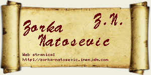 Zorka Natošević vizit kartica